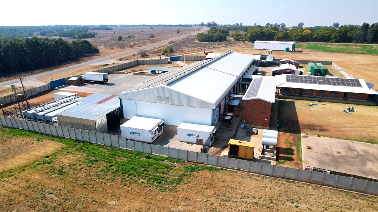 Aerial view of the Prime Pork abattoir near Randfontein