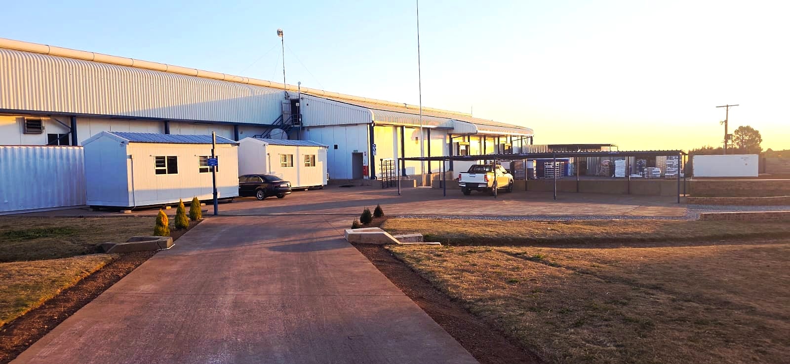 The Prime Pork plant near Randfontein at sunset